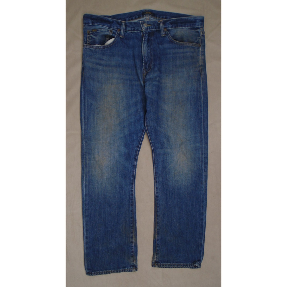 Polo Ralph Lauren Jeans Men's 36x30 Varick Slim Straight Dark Blue Denim Preppy